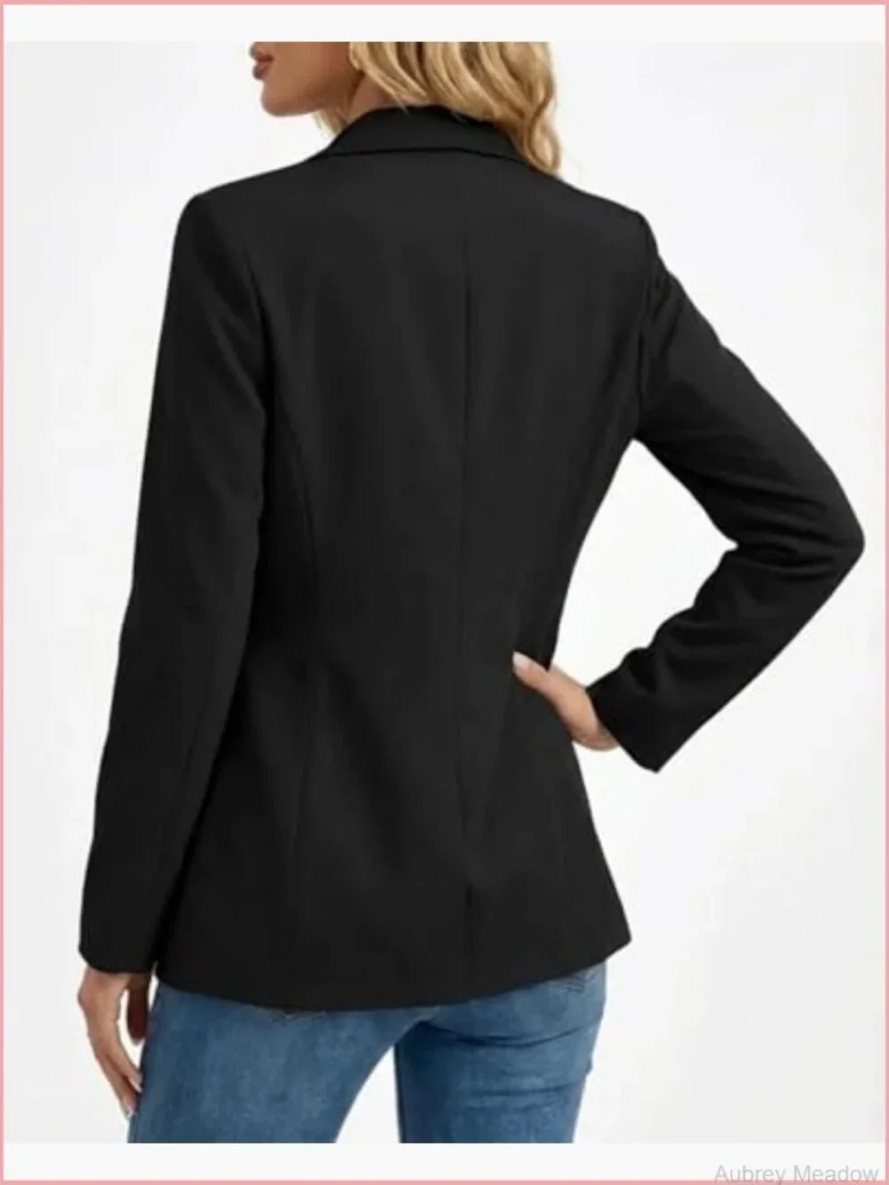 Women's Blazer Jacket with Pockets & Gold Buttons for Office Work